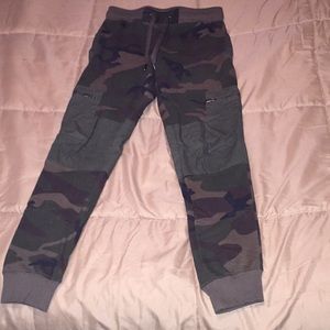 Camo joggers .